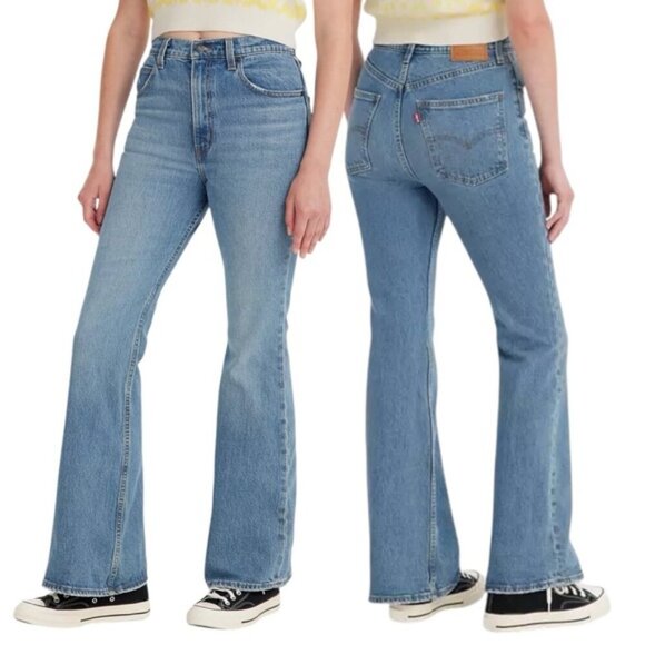 Levi’s 70s High Flare Jeans Sonoma Walks Light Wash Size 28 Premium - Picture 1 of 16